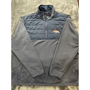 NFL Team Apparel Denver Broncos Pathfinder 1/4 Zip Mens 2XL Navy Hybrid New